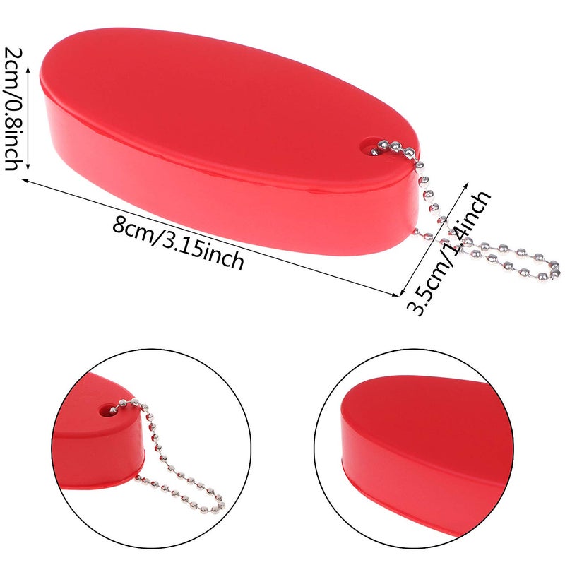 LOCOLO 8PCS Foam Floating Keychains for Boat Keys Bright Color Boating Keychains Oval Shaped Float Keychain Rings Pendant for Surfing Fishing Sailing Outdoor Sports 4 Colors - Image 3